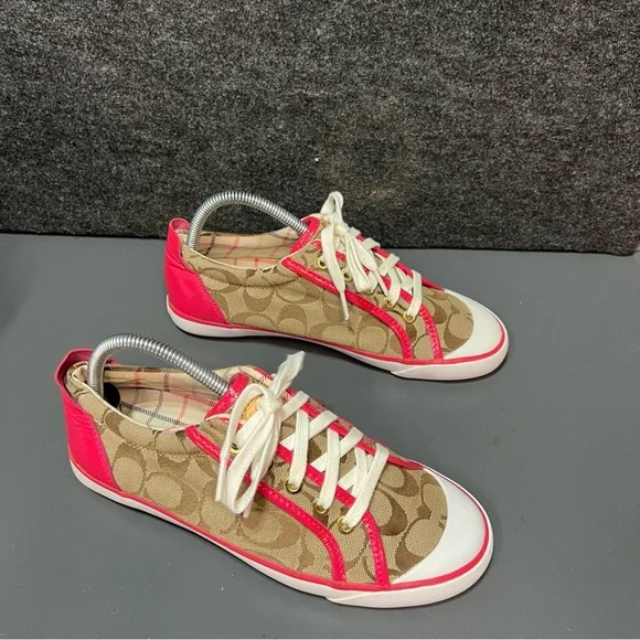 Coach Barrett Signature Brown Canvas Sneakers Women’s Size 8.5 - Picture 6 of 14